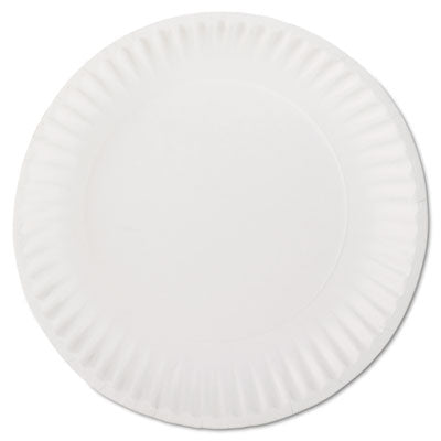AJM White 9" Paper Plates, Uncoated,1,000 Plates (10 Packs of 100)