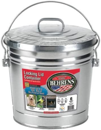 Behrens Rust-Proof Steel Locking Lid Trash Can