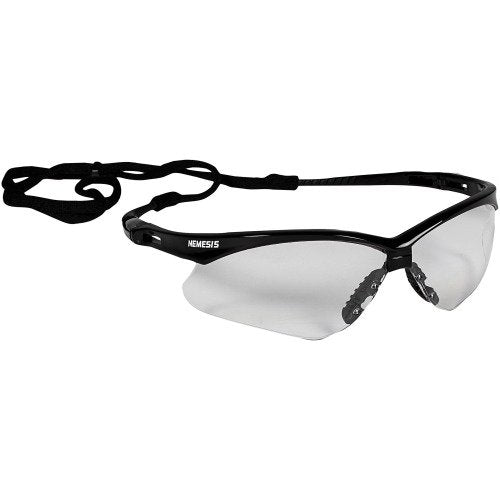 Kleenguard V30 25679 Nemesis Safety Glasses Black Frame with Clear Anti-Fog Lens