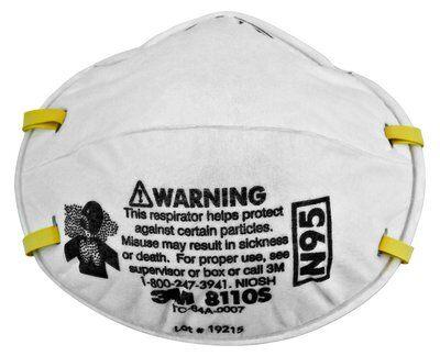 Face Mask - 3M N95 Model 8110S NIOSH - 20 Masks - Free Shipping