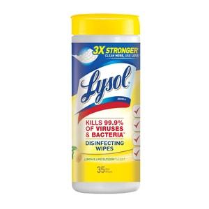 Lysol® Disinfecting Wipes - 1 canisters of 35 wipes - Lemon and Lime Blossom Scent - Brooklyn Equipment