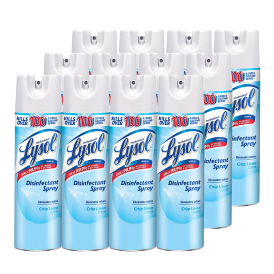 Disinfectant Spray - Lysol® Disinfectant Spray - Crisp Linen® - Pack Of 12 Cans - 12.5oz