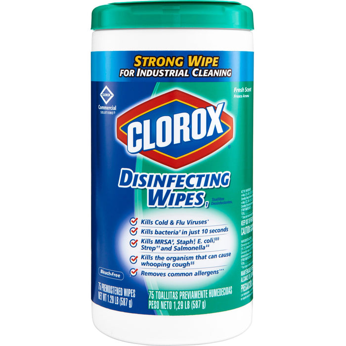 75 Wipes Clorox® Disinfecting Wipes - 1 canister of 75 wipes - Fresh Scent - $8.5/can - Brooklyn Equipment