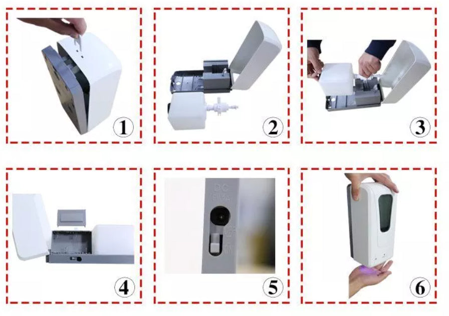 Automatic LIQUID Hand Sanitizer Dispenser - Industrial strength - Hands-Free - Battery Operated- Wall Mount - Brooklyn Equipment