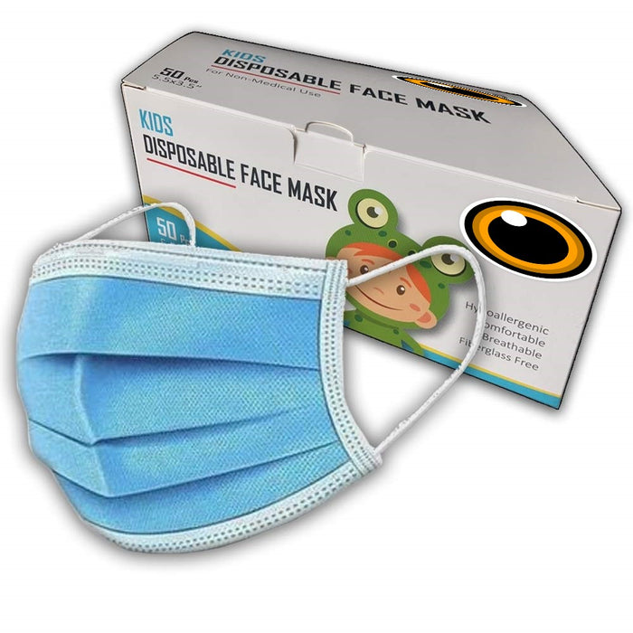 3-ply - KID MASK - Disposable - pack of 50 - BLUE