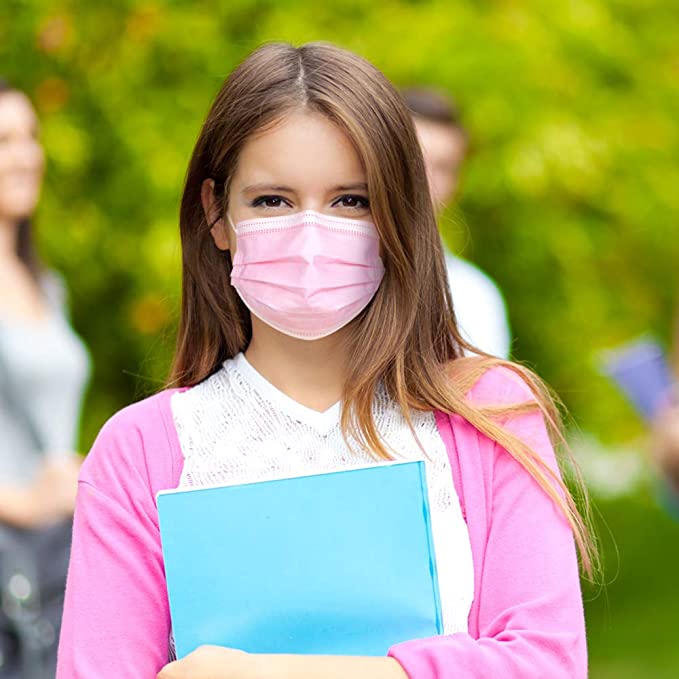 3-ply - KID MASK -  Disposable - Pack of 50 - PINK