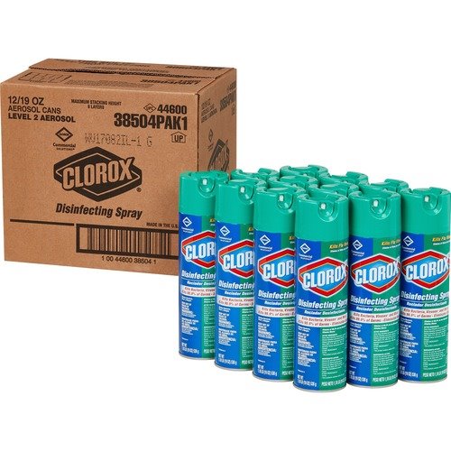 Clorox Disinfecting Aerosol Spray  - Fresh Scent - Kills Flu viruses and 99% of germs - 12 Aerosol Cans