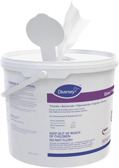 Diversey 5627427 Oxivir TB Disinfectant Wipes 11 x 12 White 160/Bucket 4 Bucket/Carton
