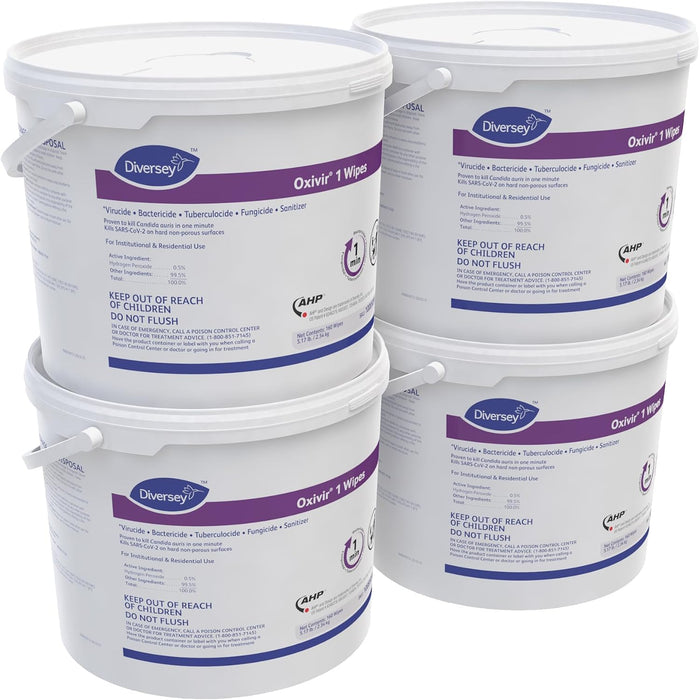 Diversey 5627427 Oxivir TB Disinfectant Wipes 11 x 12 White 160/Bucket 4 Bucket/Carton