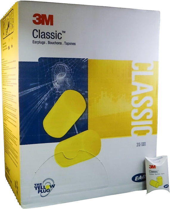 3M™ E-A-R™ Classic™ Earplugs 310-1001, Uncorded, Pillow Pack, 2000 Pair/Case