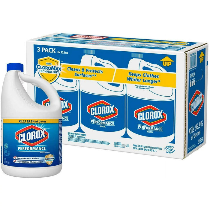 Clorox Performance Bleach, 121 Oz, Pack of 3