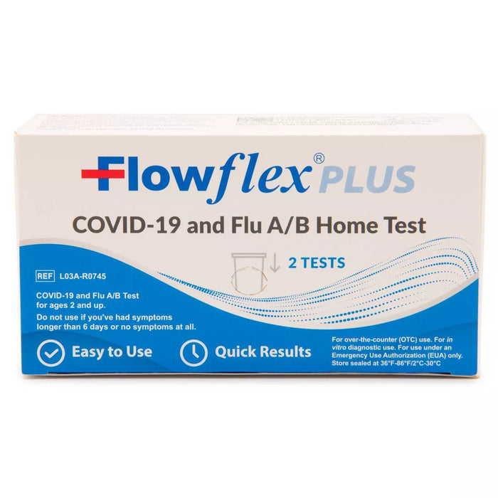 FlowFlex Plus Covid-19 and Flu A/B Home Test - 2ct