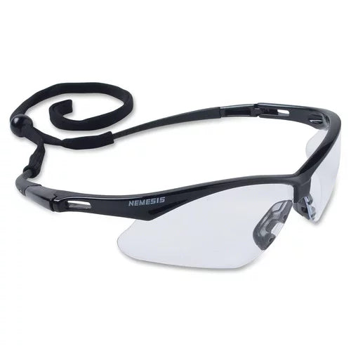 Kleenguard V30 25679 Nemesis Safety Glasses Black Frame with Clear Anti-Fog Lens