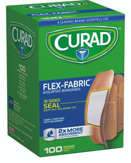 Medline Curad Flex-Fabric Adhesive Bandage, Fabric Bandage