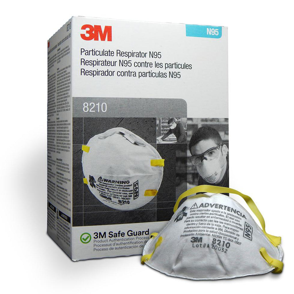 3M N95 model 8210 NIOSH - 20 masks — Brooklyn Equipment 3M N95 model 8210 NIOSH - 20 masks — Brooklyn Equipment