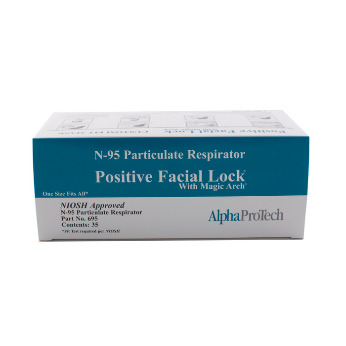Alpha ProTech N95 mask, FDA Approved (Box of 35 respirators) or Case of 210, choose Qty.