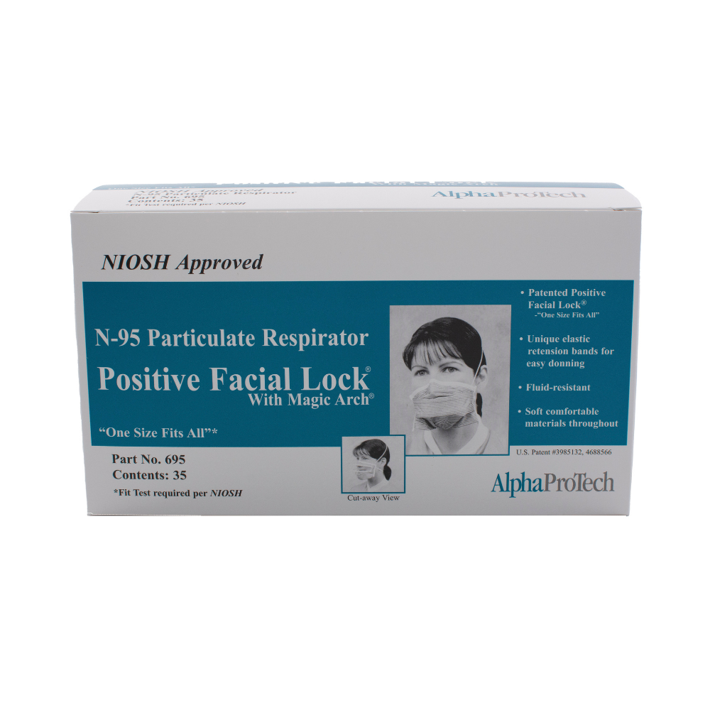 Alpha ProTech N95 mask, FDA Approved (Box of 35 respirators) or Case o ...