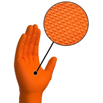 Orange Nitrile Gloves | 1 or 10 Boxes - 100 Gloves | Multi Purpose Powder-free | Large | 8.5 Mil