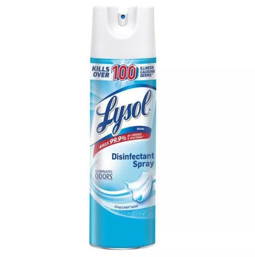 Lysol® Disinfectant Spray - Crisp Linen® - pack of 12 cans - 19oz - $11.15/can - Brooklyn Equipment