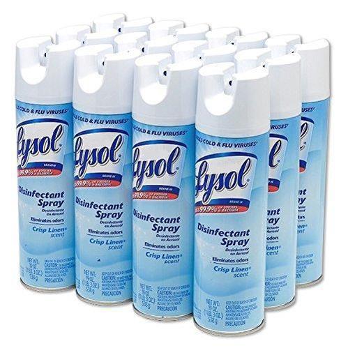 Lysol® Disinfectant Spray - Crisp Linen® - pack of 12 cans - 19oz - $11.15/can - Brooklyn Equipment