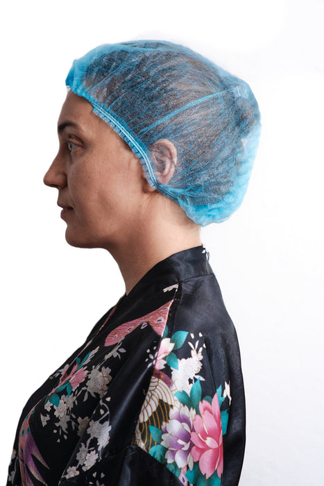Medical Hair Cover -  Nurse Caps - Head Covers -  21", Blue, Bag of 100 - FREE SHIPPING - Brooklyn Equipment