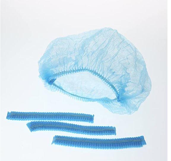 Medical Hair Cover -  Nurse Caps - Head Covers -  21", Blue, Bag of 100 - FREE SHIPPING - Brooklyn Equipment