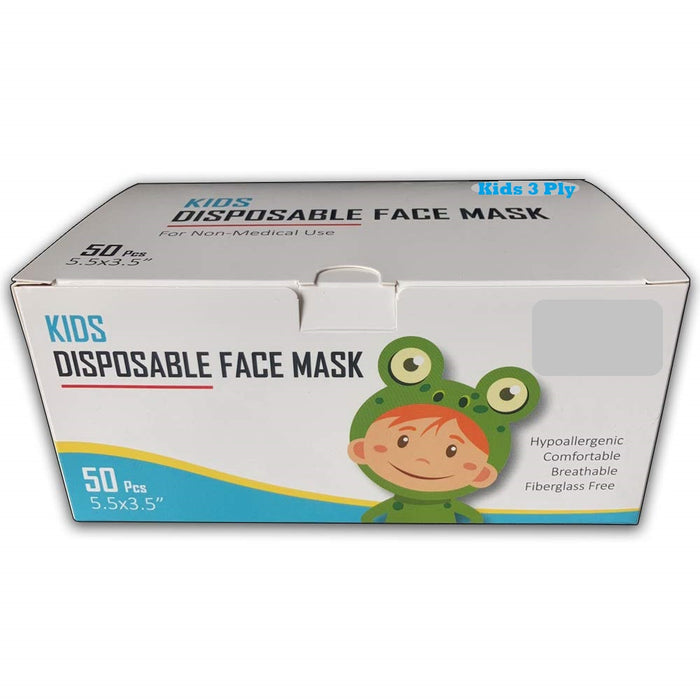 3-ply - KID MASK -  Disposable - pack of 50 - BLUE