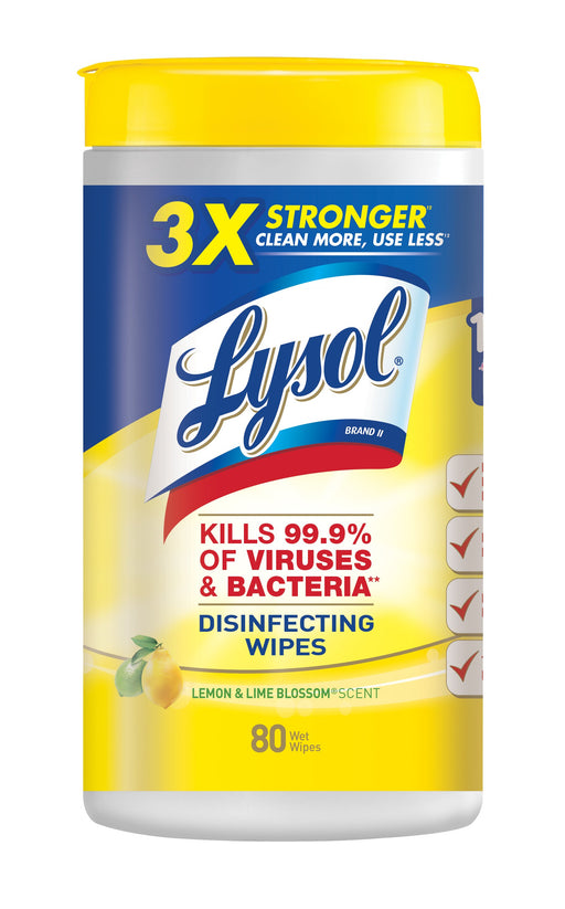 80 Lysol® Disinfecting Wipes - Lemon and Lime - 1 canister of 80 wipes - $7.9 - Brooklyn Equipment